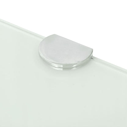 Berkfield Corner Shelf with Chrome Supports Glass White 25x25 cm