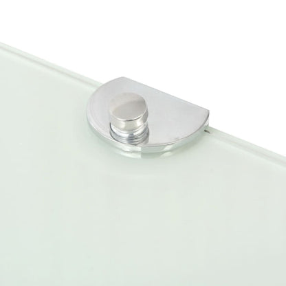 Berkfield Corner Shelf with Chrome Supports Glass White 25x25 cm