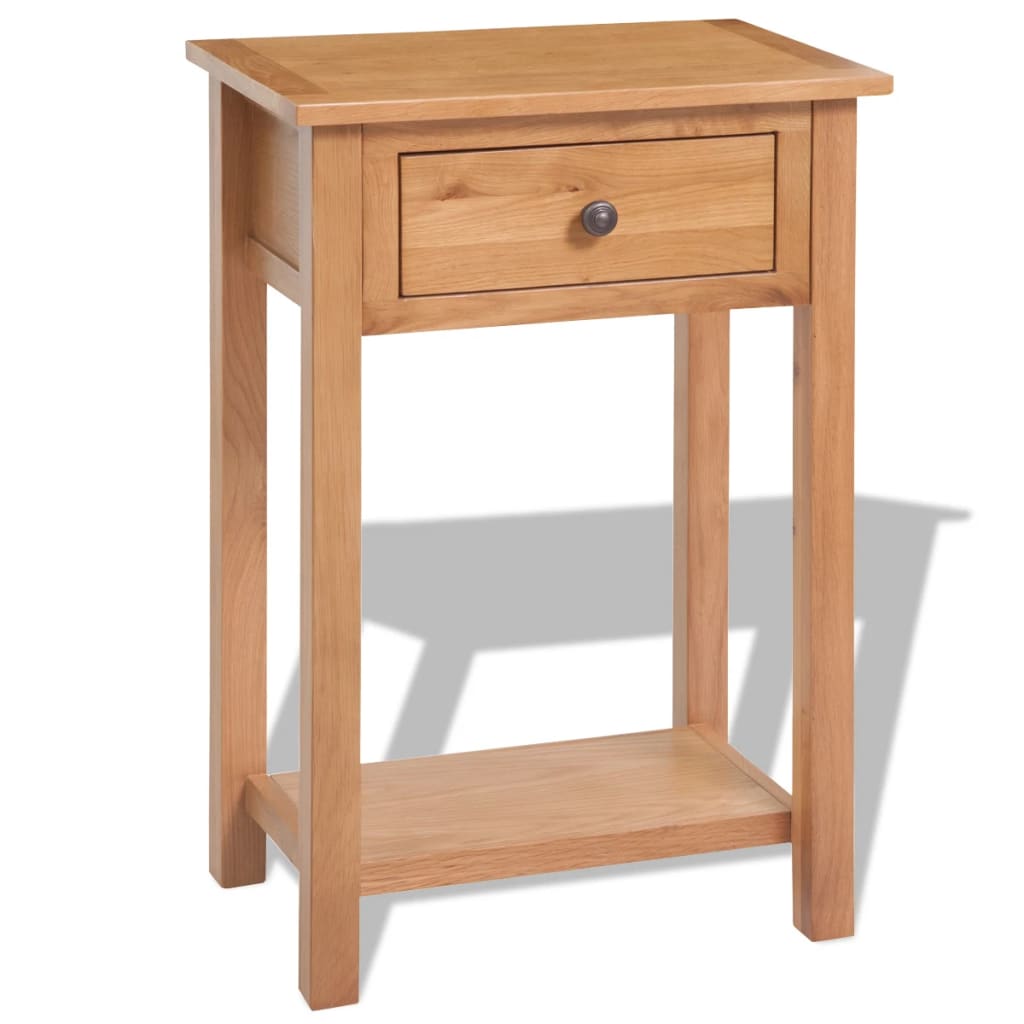 Berkfield Console Table 50x32x75 cm Solid Oak Wood