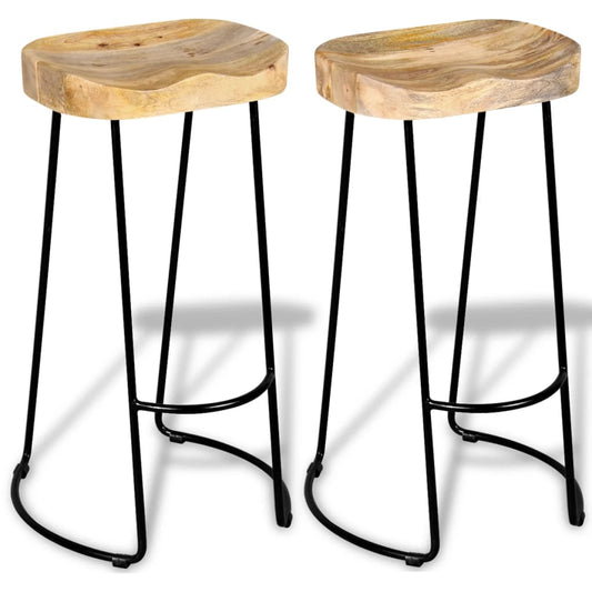 Berkfield Bar Stools 2 pcs Solid Mango Wood