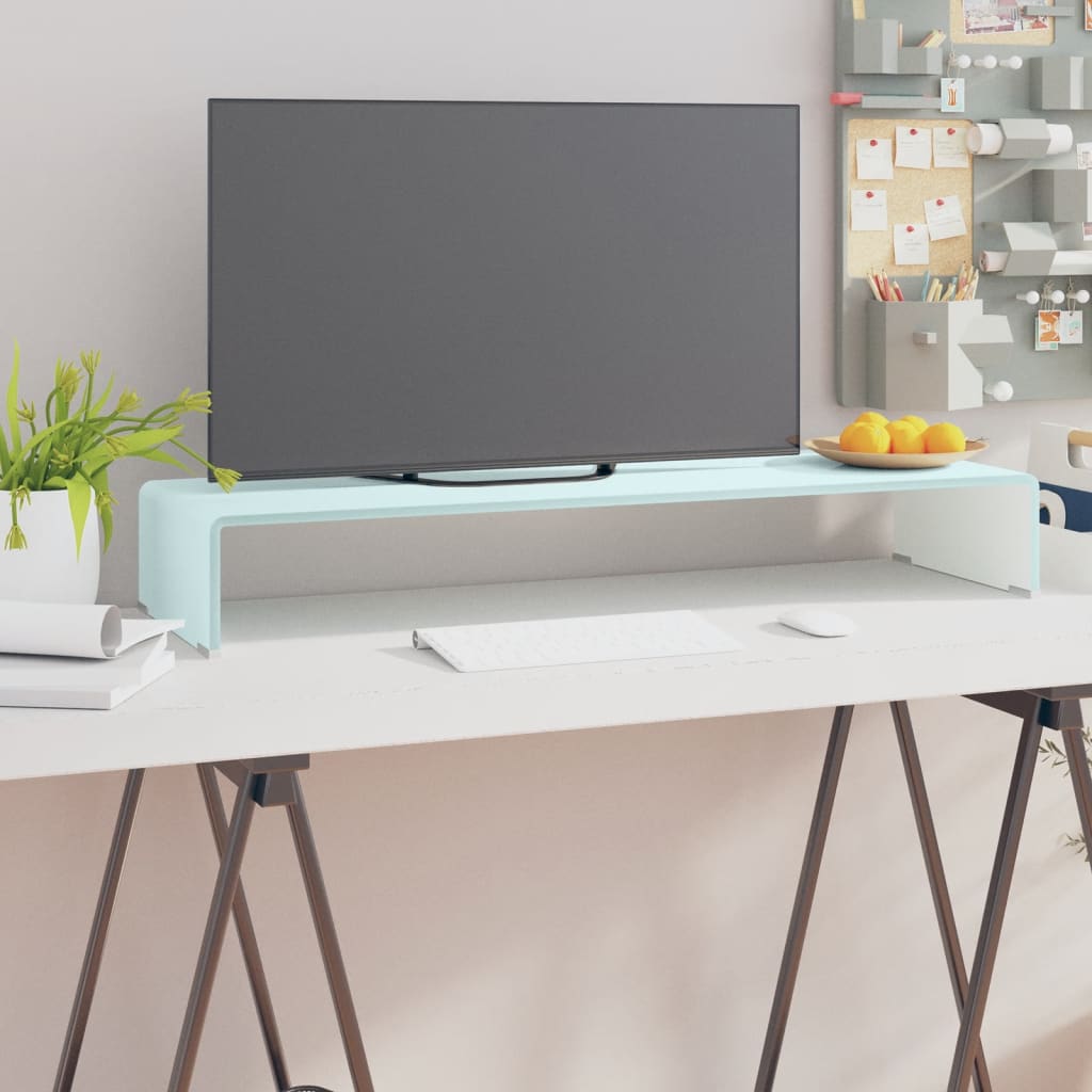 Berkfield TV Stand/Monitor Riser Glass Green 90x30x13 cm