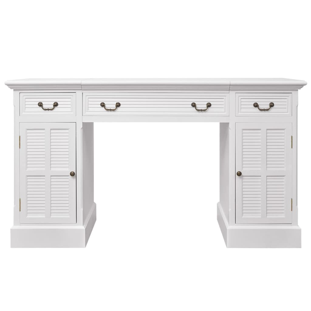Berkfield Double Pedestal Desk White 140x48x80 cm