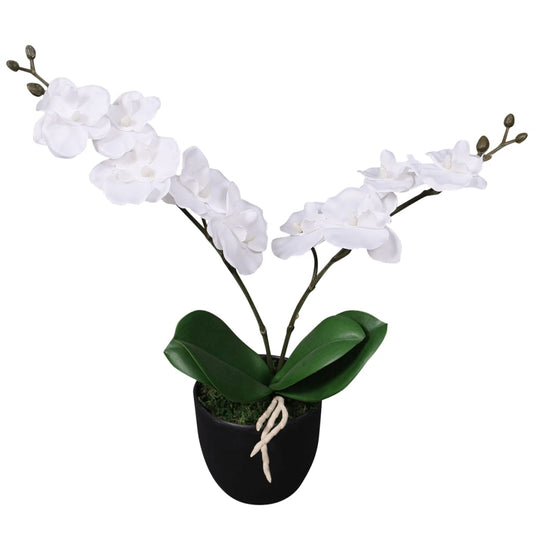 Berkfield Artificial Orchid Plant with Pot 30 cm White