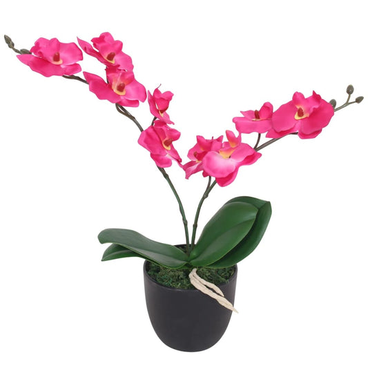 Berkfield Artificial Orchid Plant with Pot 30 cm Red