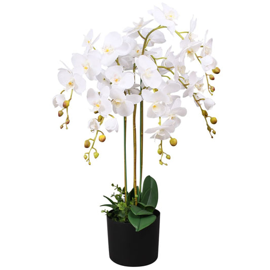 Berkfield Artificial Orchid Plant with Pot 75 cm White