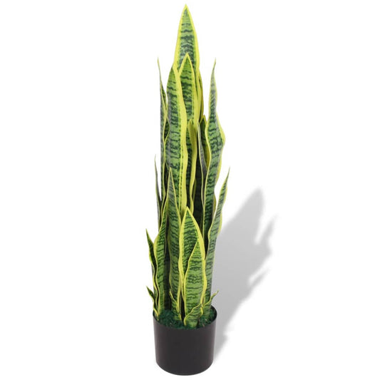 Berkfield Artificial Sansevieria Plant with Pot 90 cm Green