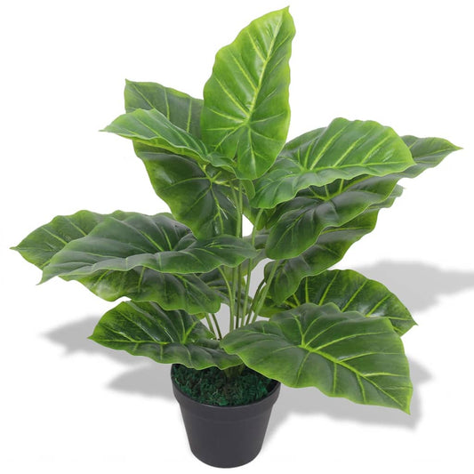 Berkfield Artificial Taro Plant with Pot 45 cm Green