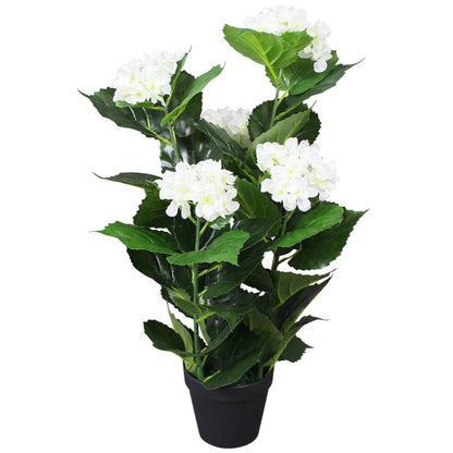 Berkfield Artificial Hydrangea Plant with Pot 60 cm White