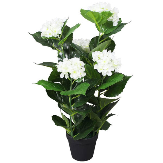 Berkfield Artificial Hydrangea Plant with Pot 60 cm White