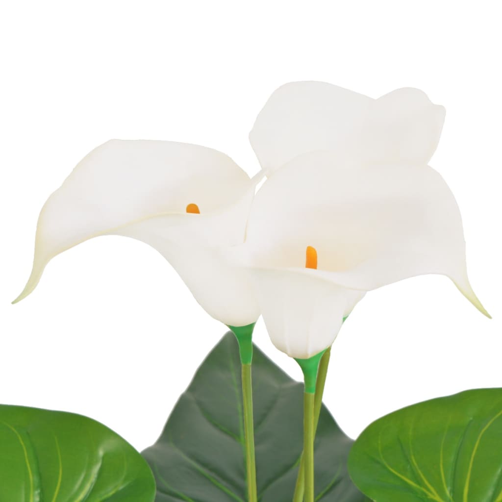 Berkfield Artificial Calla Lily Plant with Pot 45 cm White
