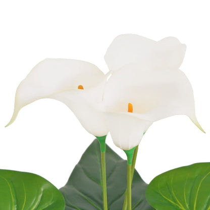 Berkfield Artificial Calla Lily Plant with Pot 45 cm White