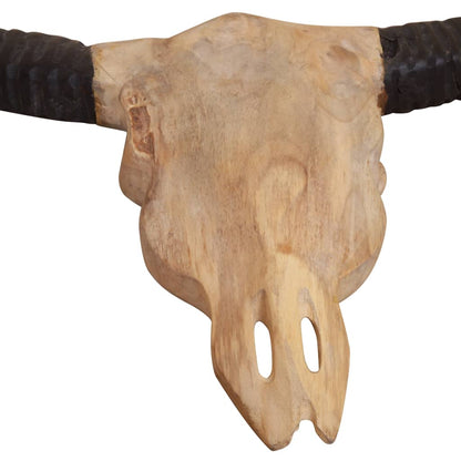 Berkfield Wall-Mounted Bull Skull Sculpture Teak 69x6x60 cm