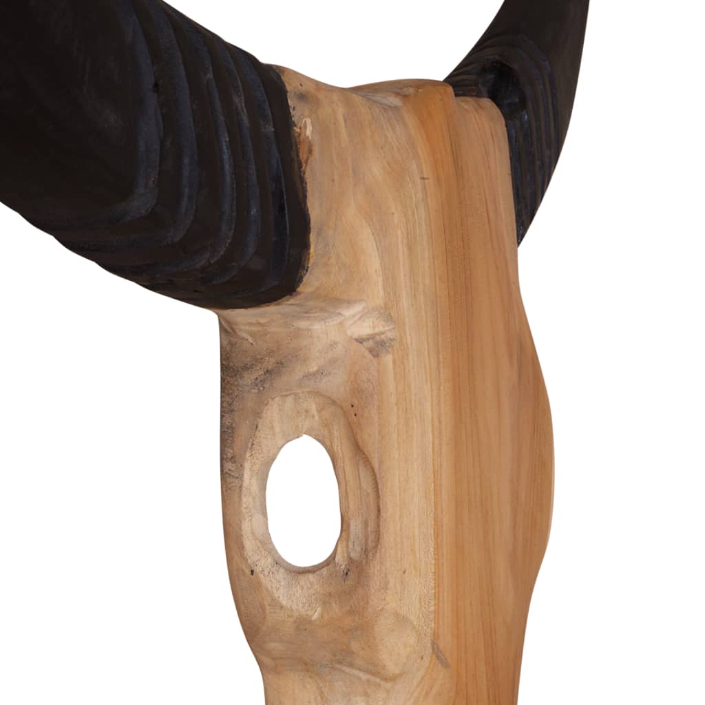 Berkfield Wall-Mounted Bull Skull Sculpture Teak 69x6x60 cm