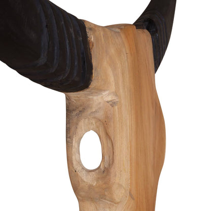 Berkfield Wall-Mounted Bull Skull Sculpture Teak 69x6x60 cm