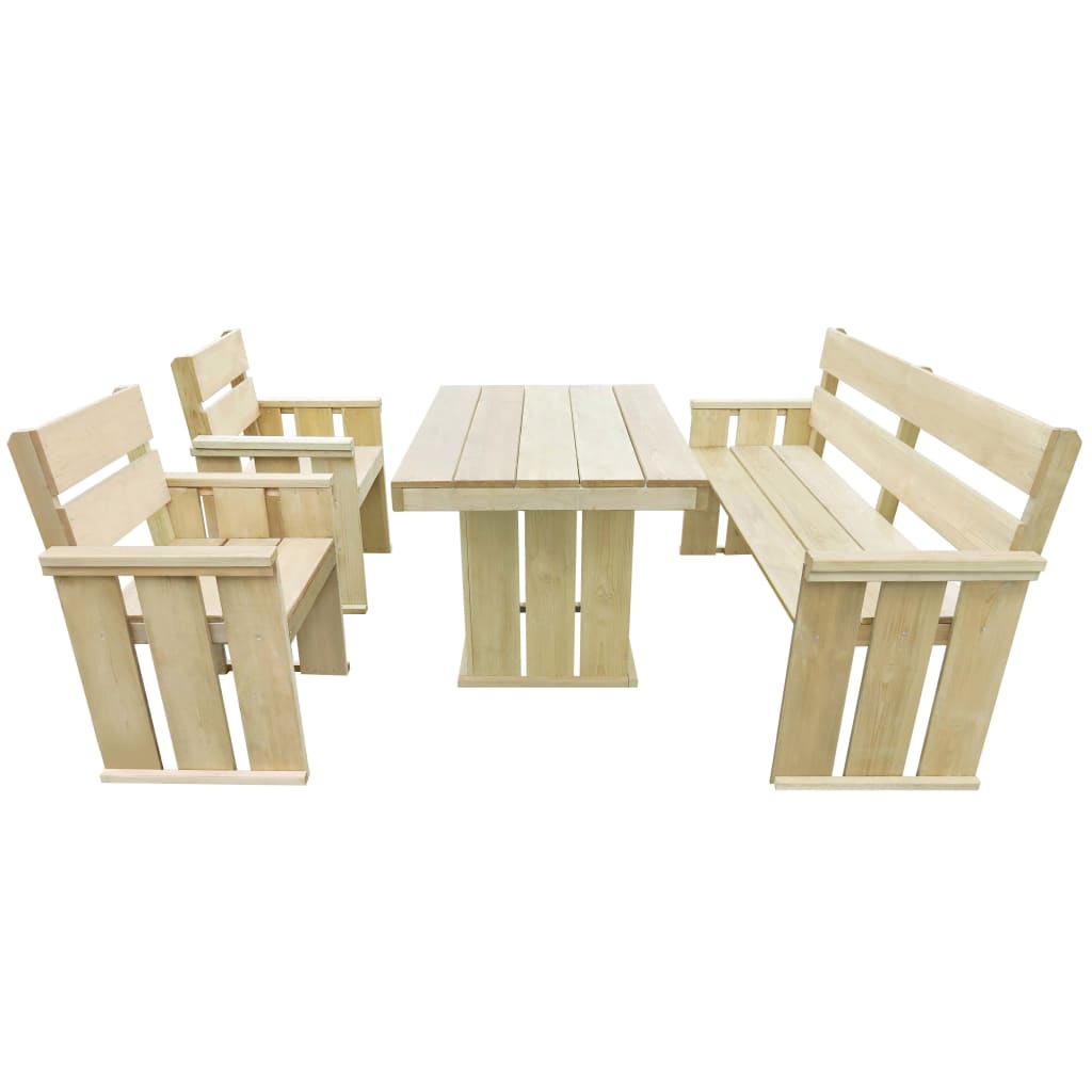 Berkfield 4 Piece Outdoor Dining Set Impregnated Pinewood
