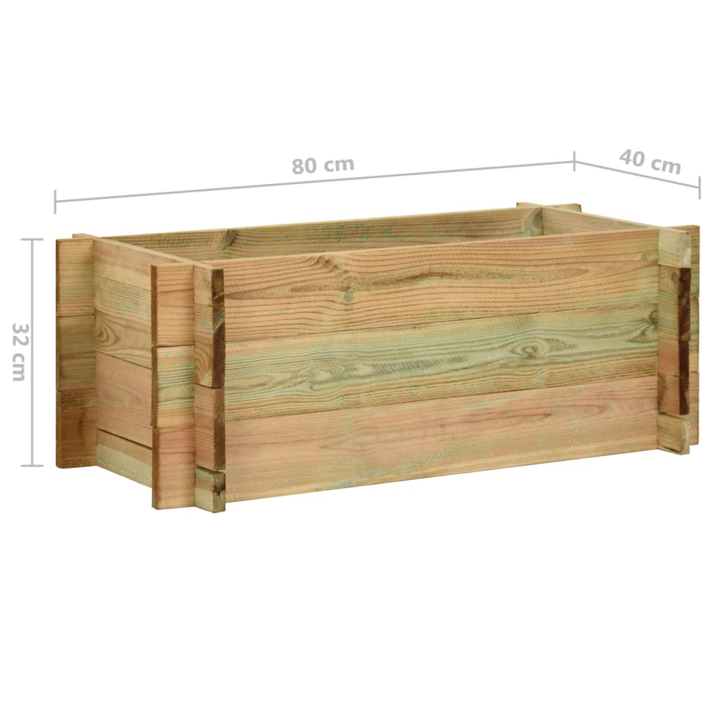Berkfield Garden Raised Vegetable Bed Impregnated Pinewood 80 cm