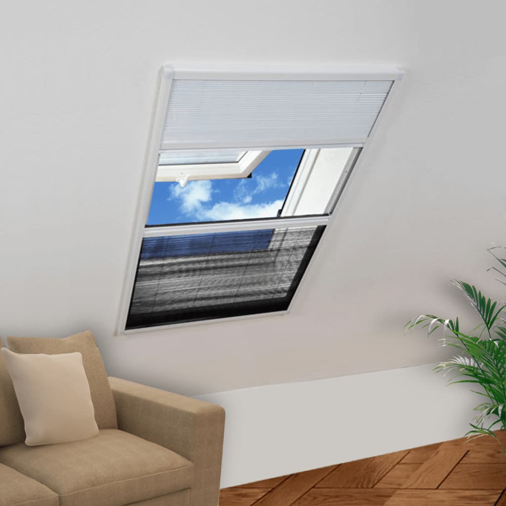 Berkfield Plisse Insect Screen for Windows Aluminium 60x80 cm with Shade