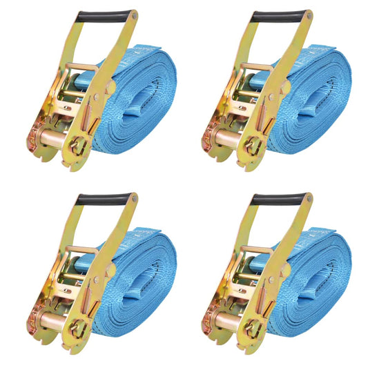 Berkfield Ratchet Tie Down Straps 4 pcs 4 Tonnes 8mx50mm Blue