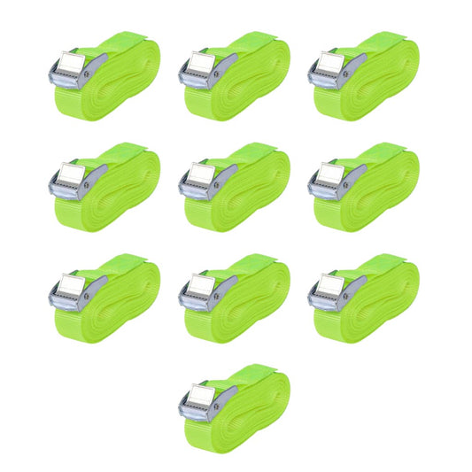 Berkfield Straps 10 pcs 0.25 Tonnes 5mx25mm Fluorescent Green