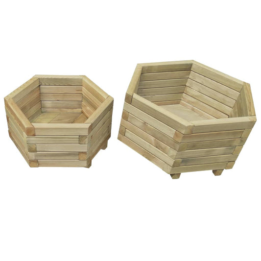 Berkfield Two Piece Garden Raised Bed Set Impregnated Pinewood