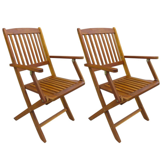 Berkfield Folding Outdoor Chairs 2 pcs Solid Acacia Wood