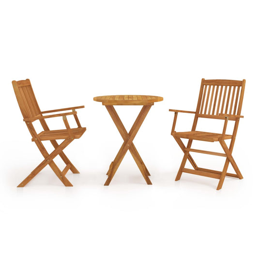 Berkfield 3 Piece Folding Bistro Set solid Acacia Wood