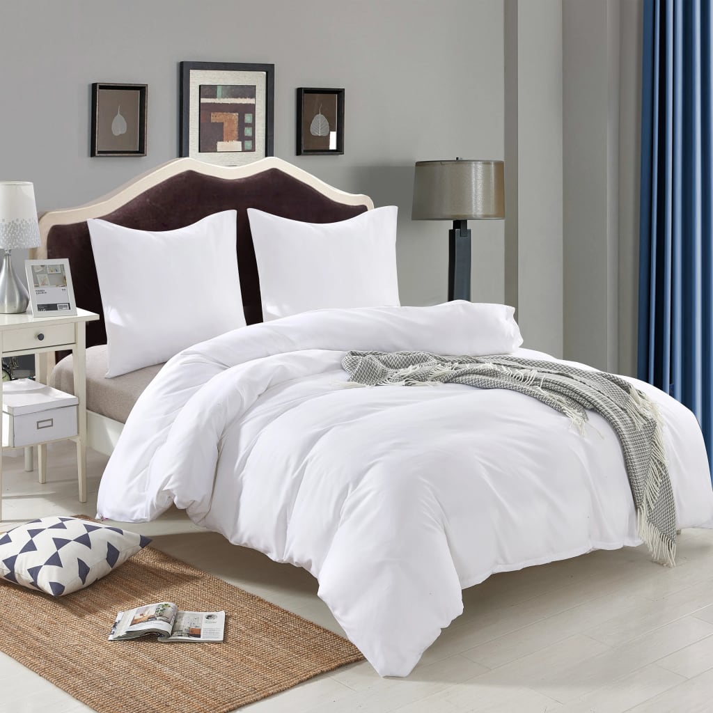 Berkfield Duvet Cover Set White 200x220/60x70 cm