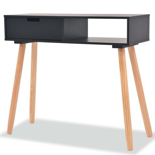 Berkfield Console Table Solid Pinewood 80x30x72 cm Black