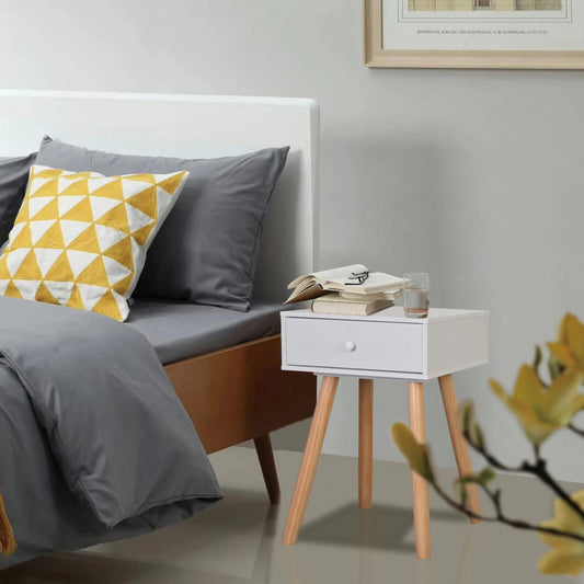 Berkfield Bedside Tables 2 pcs Solid Pinewood 40x30x61 cm White