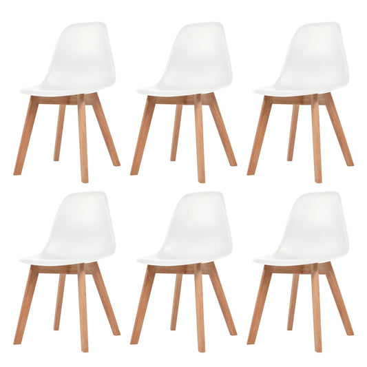 Berkfield Dining Chairs 6 pcs White Plastic