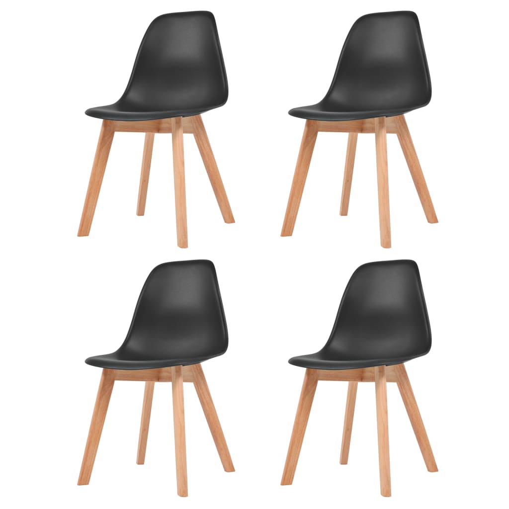 Berkfield Dining Chairs 4 pcs Black Plastic