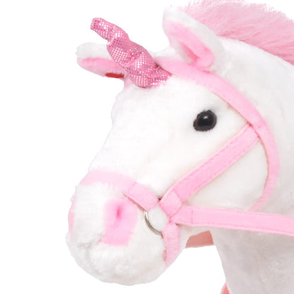 Berkfield Standing Plush Toy Unicorn White and Pink XXL