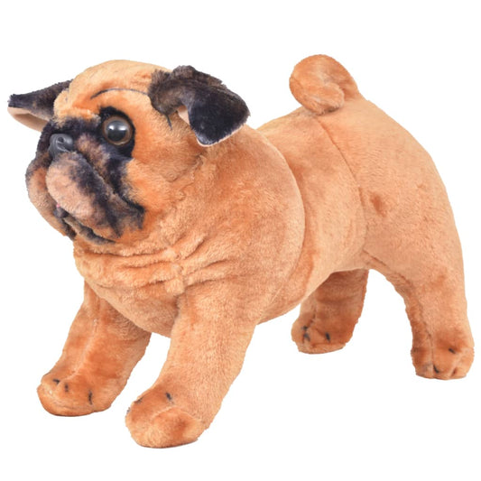 Berkfield Standing Plush Toy Pug Dog Light Brown XXL