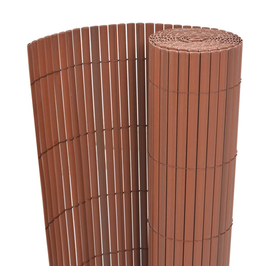 Berkfield Double-Sided Garden Fence PVC 90x500 cm Brown