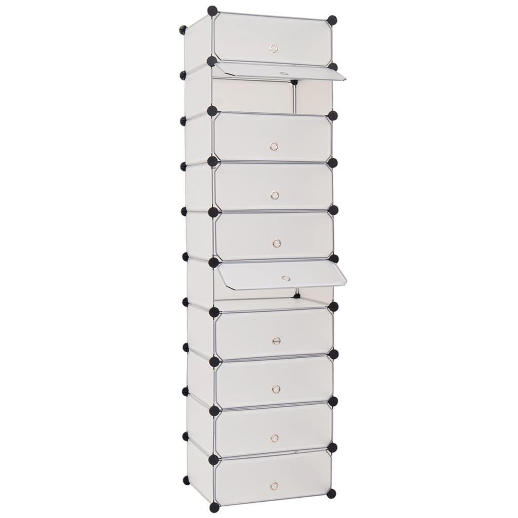 Berkfield Interlocking Shoe Organiser with 10 Compartments White