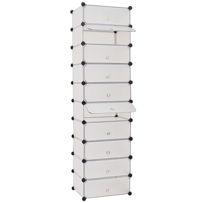 Berkfield Interlocking Shoe Organiser with 10 Compartments White