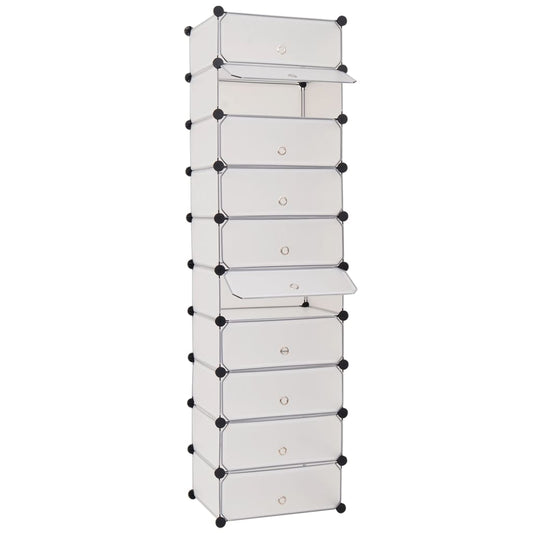 Berkfield Interlocking Shoe Organiser with 10 Compartments White