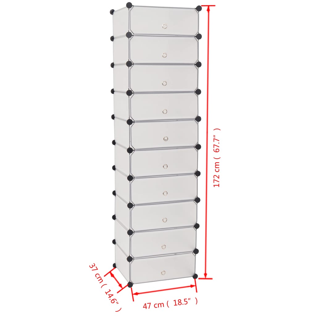 Berkfield Interlocking Shoe Organiser with 10 Compartments White