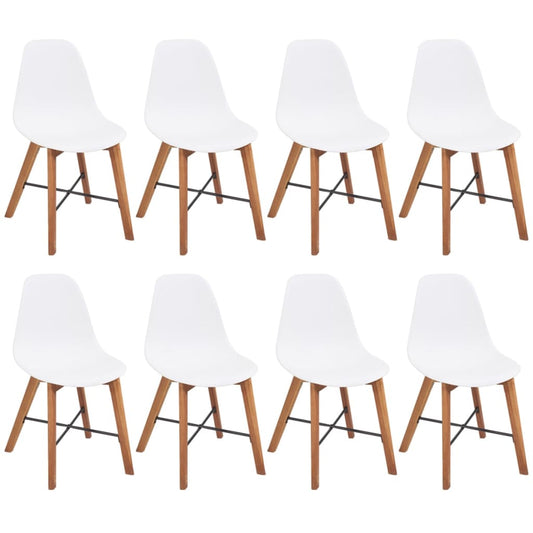 Berkfield Chair Seats 8 pcs White Plastic