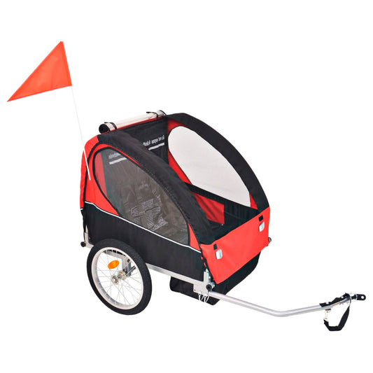 Berkfield Kids' Bicycle Trailer Red and Black 30 kg