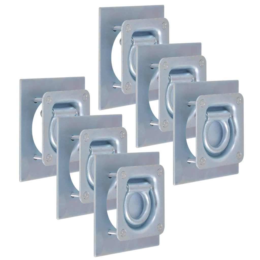 Berkfield Lashing Rings for Trailer 6 pcs Galvanised Steel 2000 kg