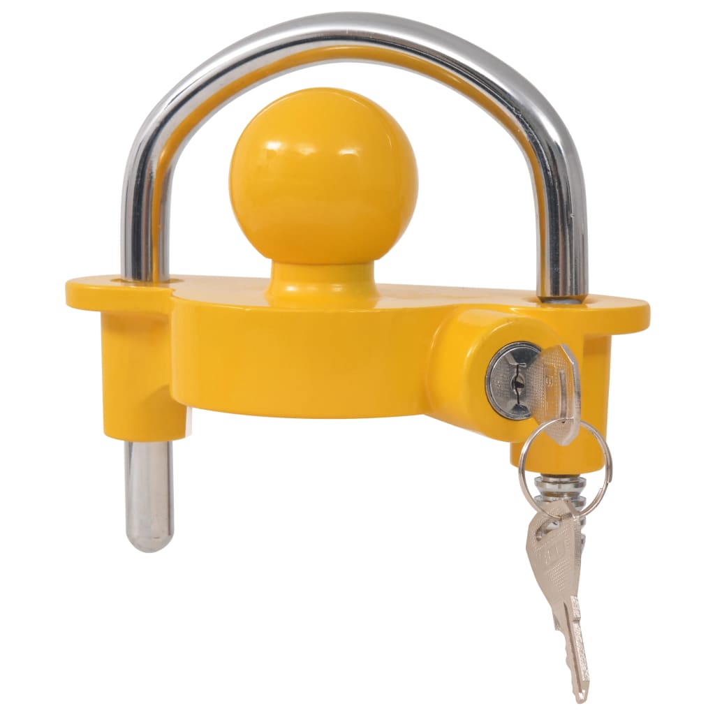 Berkfield Trailer Lock with 2 Keys Steel and Aluminium Alloy Yellow