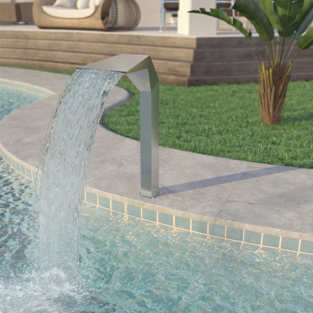 Berkfield Pool Fountain Stainless Steel 50x30x90 cm Silver