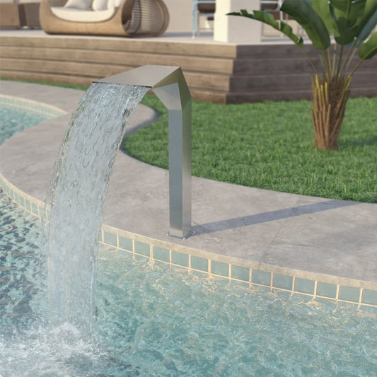 Berkfield Pool Fountain Stainless Steel 50x30x90 cm Silver