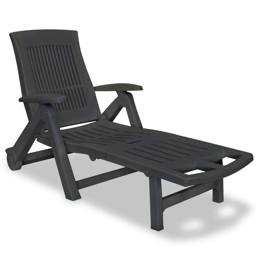 Berkfield Sun Lounger with Footrest Plastic Anthracite