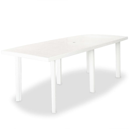 Berkfield Garden Table White 210x96x72 cm Plastic