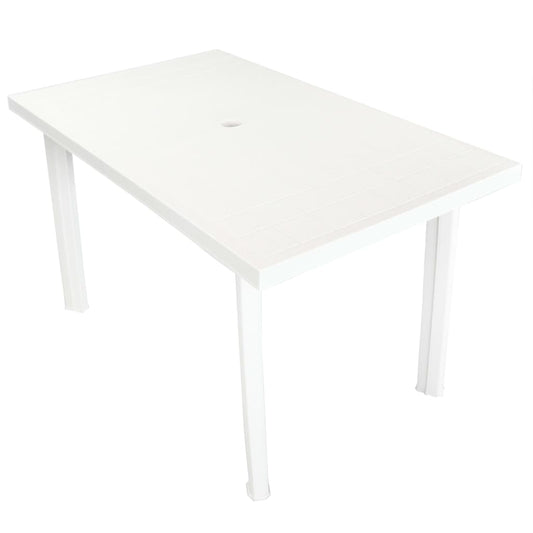 Berkfield Garden Table White 126x76x72 cm Plastic