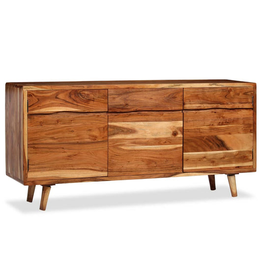 Berkfield Sideboard Solid Wood with Carved Doors 160x40x75 cm