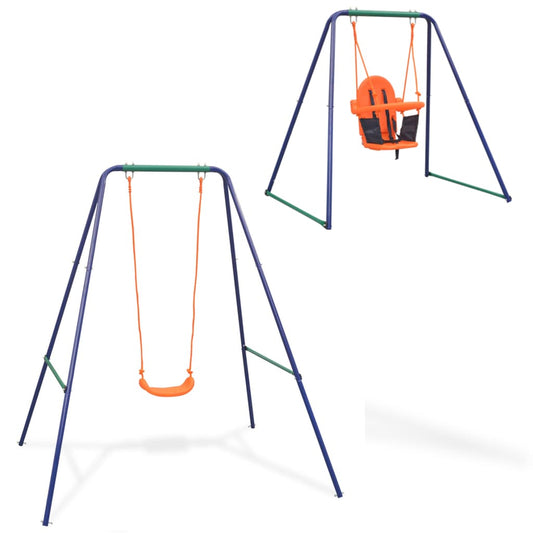 Berkfield 2-in-1 Single Swing and Toddler Swing Orange