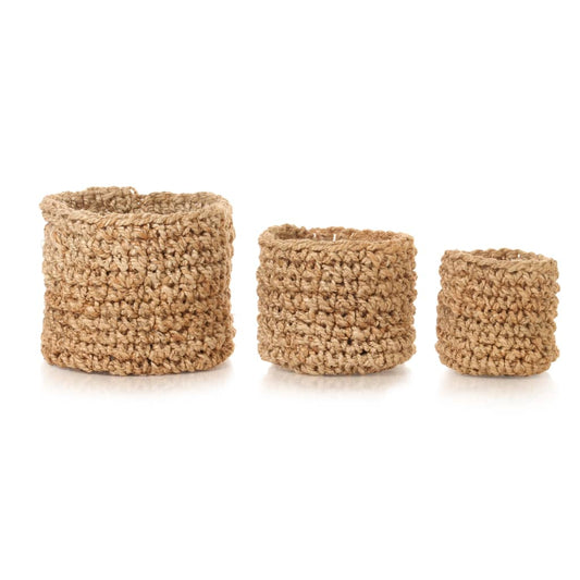 Berkfield Storage Basket Set 3 Pieces Braided Jute Natural